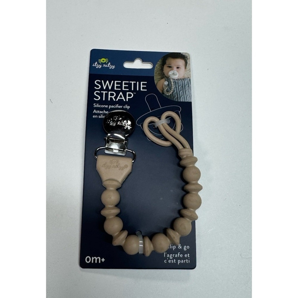 Itzy Ritzy Sweetie Strap Tan 1 Pack Pacifier Strap NEW